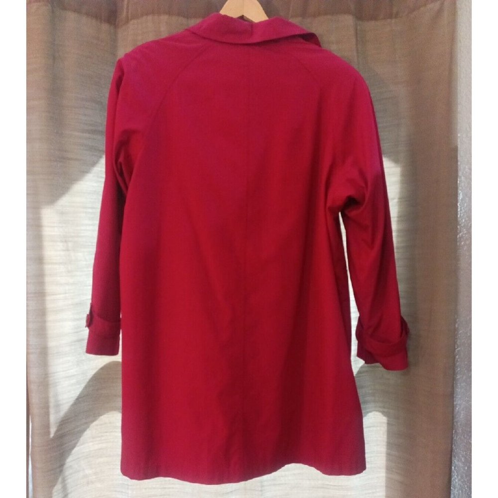 Women's London Fog Red Long Detachable Jacket With Pockets Size 16 - Picture 6 of 6